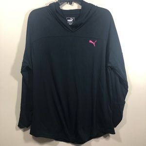 Puma Hooded Long Sleeve, Gym, XL, Black, E9
